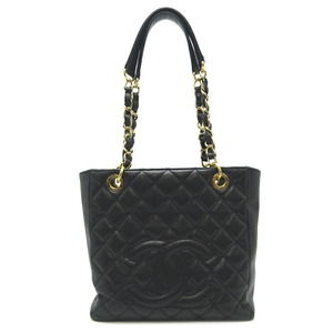 Chanel PST Matelasse Chain Caviar Skin Tote Bag Black